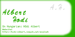 albert hodi business card