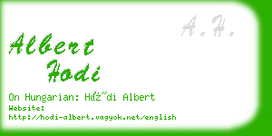 albert hodi business card